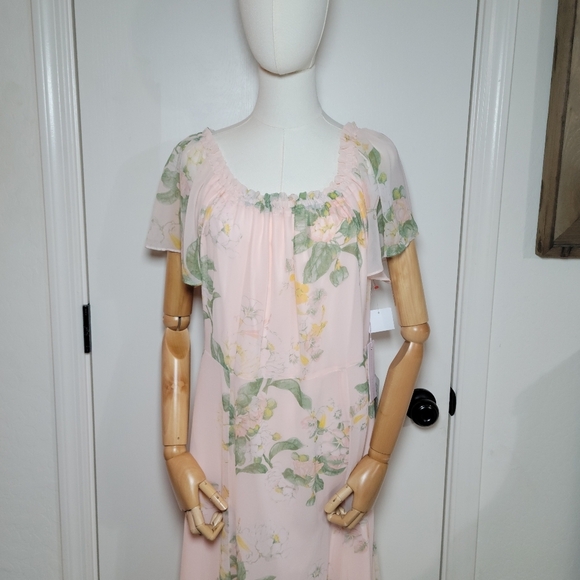 Rachel Parcell Pink Floral Maxi Dress Size XL – Romantic Boho Chic Evening Gown - Picture 3 of 12